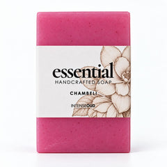 Chameli Handmade Soap by Intense Oud, 150g, featuring a natural soap bar with floral chameli scent and textured surface.