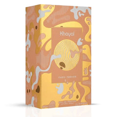 Khayal Eau de Parfum spray 100ml by Paris Corner, elegant perfume bottle with a sleek design and floral accents.