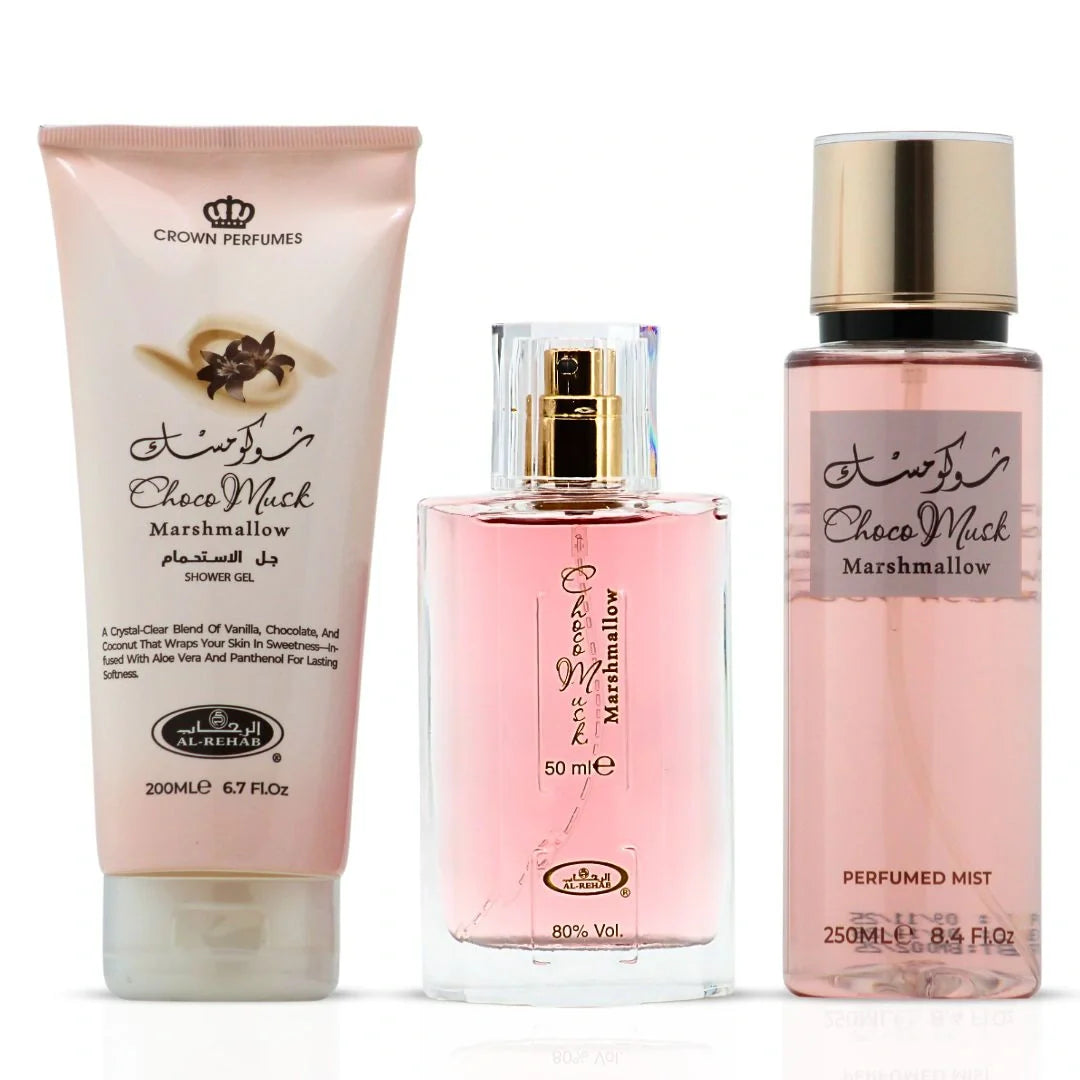 Choco Musk Marshmallow 3-Piece Perfume Gift Set by Al Rehab (Gift Set)
