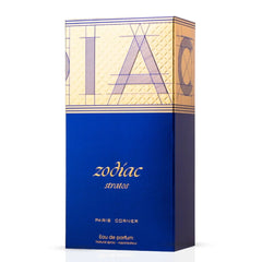 Zodiac Stratos Eau de Parfum spray by Paris Corner, 100ml bottle with sleek design and modern fragrance packaging.