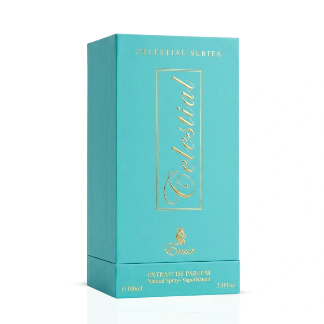 Celestial Emir Eau de Parfum spray by Paris Corner, 100ml, featuring a sleek bottle with celestial-themed design.