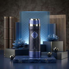 Elite Risala Flux Body Spray 200ml deodorant bottle with sleek design and spray nozzle, ready for freshening up.