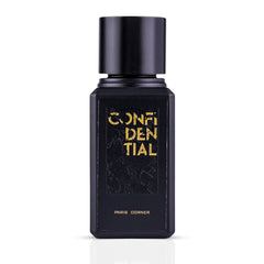 Confidential Eau de Parfum Spray by Paris Corner, 100ml bottle, elegant design with a sleek black cap and clear glass.