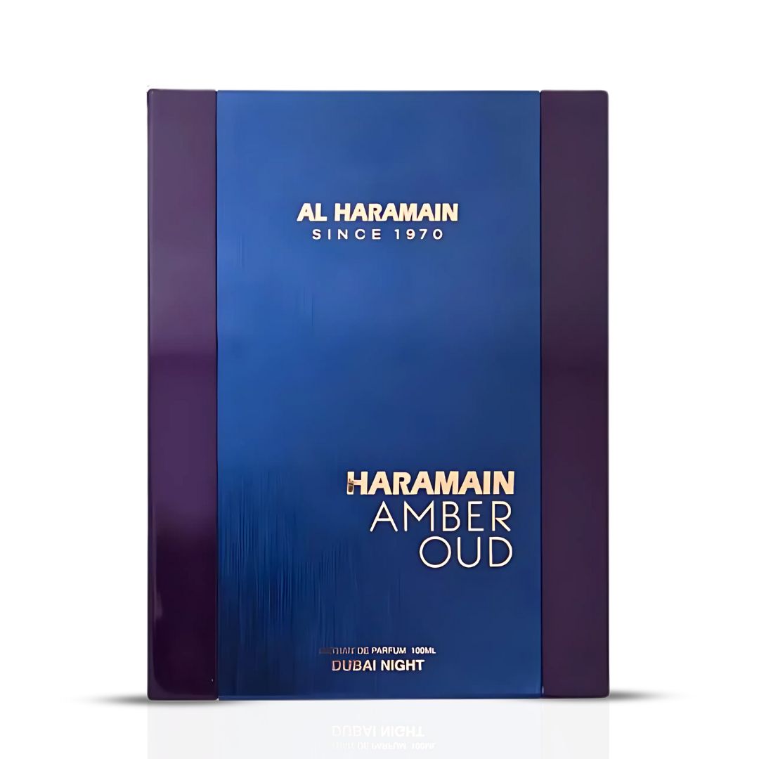 Amber Oud Dubai Night Extrait De Parfum Spray 100ML (3.4 OZ) By Al Haramain | A Luxurious Blend Of Spicy Saffron, Rich Agarwood & Amber, Balanced With floral & Woody Notes For A Captivating Scent.