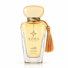 Azha Qalb Eau de Parfum spray 100ml bottle with elegant packaging and branding, showcasing the fragrance container.