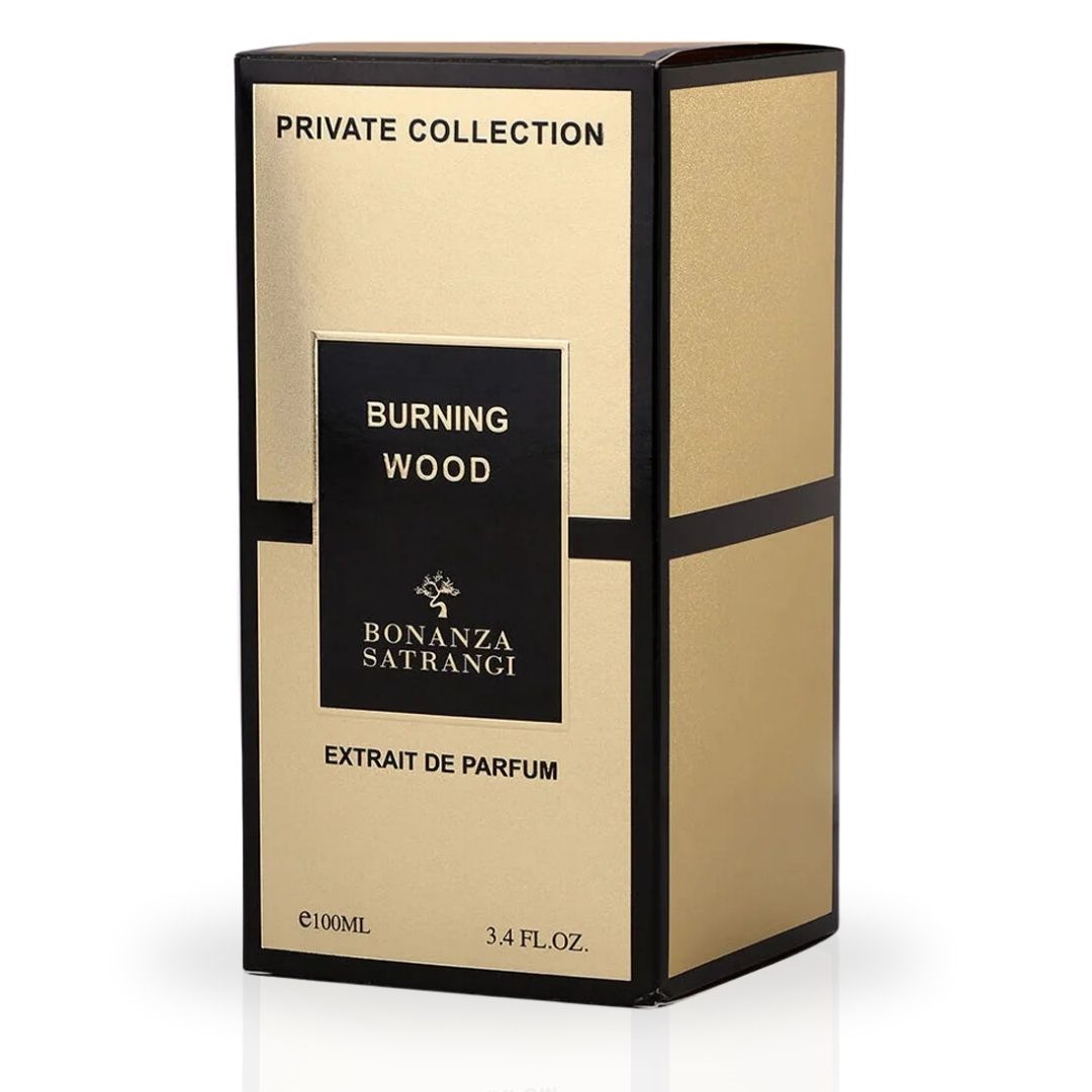 Burning Wood EDP Spray 100ML (3.4 OZ) by Bonanza Satrangi | Long Lasting, Floral, Musky, Woody, Luxurious Fragrance.