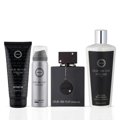 Club De Nuit Intense Man Gift Set 4Pc - EDT 3.6oz, Body Spray 1.7oz, Shower Gel 3.4oz & Shampoo 8.4oz by Armaf