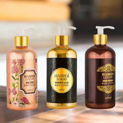 3PCS Luxury Body Lotion Trio Gift Set Magnetic Box By Hamidi | Ultra Moisturizing, Skin-Nourishing, Replenishes Dry Skin. (Pack of 3)