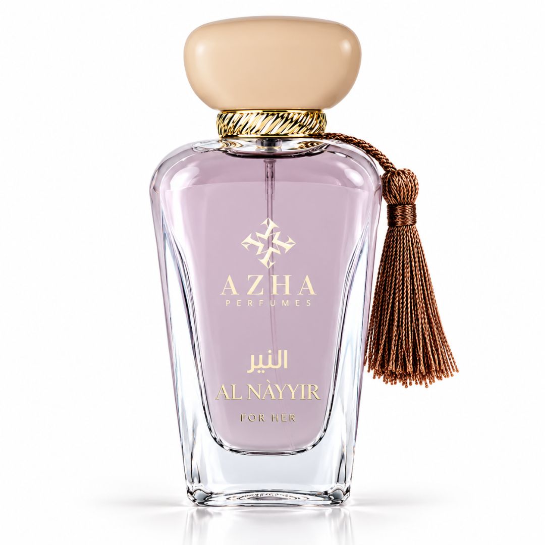 Al Nayyir Eau de Parfum spray by AZHA, 100ml bottle, featuring elegant packaging and a sleek design.