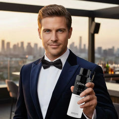 Odyssey Homme White Edition deodorant spray by Armaf, 200ml bottle, with sleek white packaging and spray nozzle.