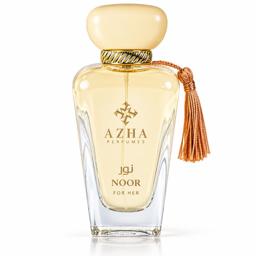 Azha Noor Eau de Parfum Spray 100ml with elegant bottle design, showcasing a luxurious fragrance for women.