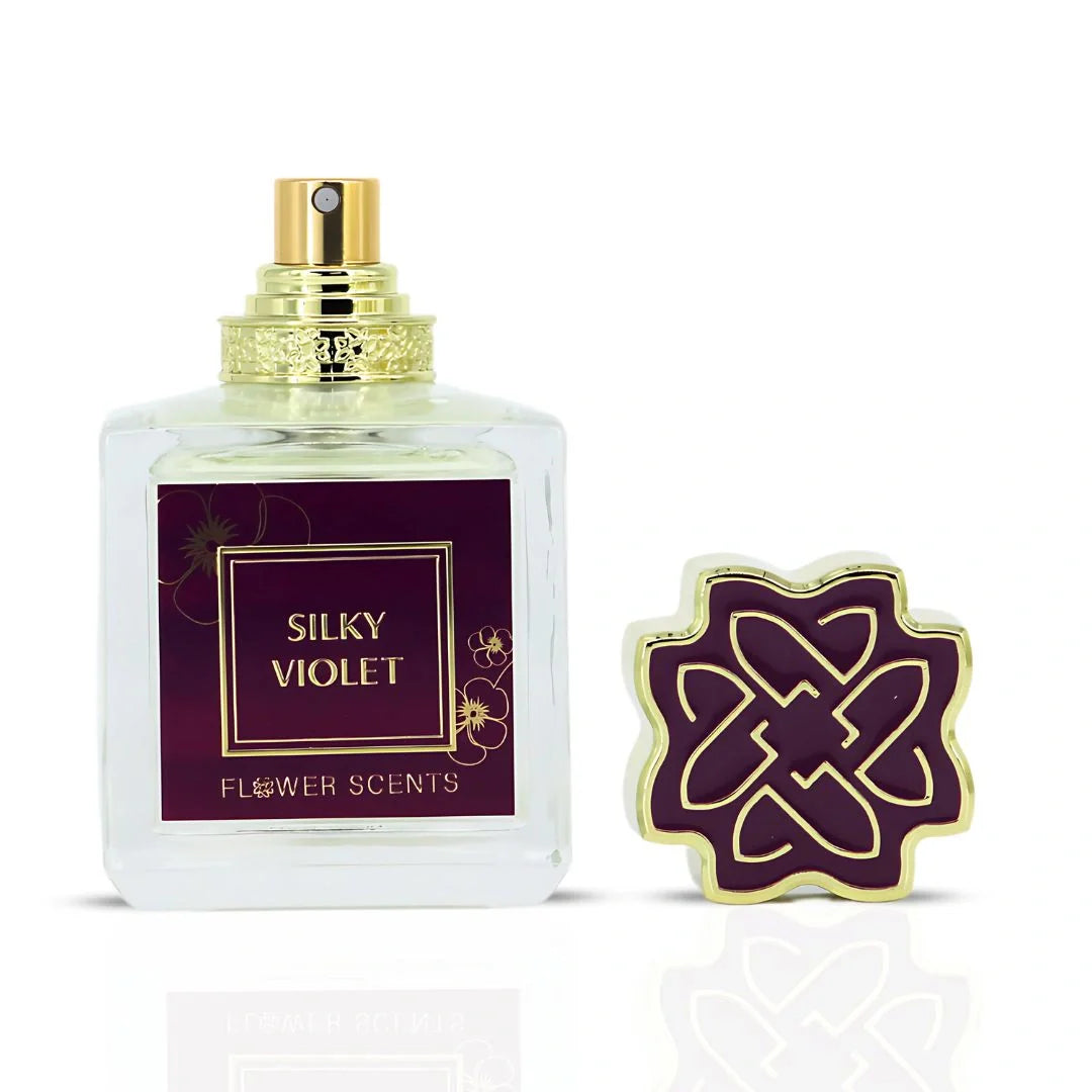 Silky Violet Eau de Parfum Spray 65ml (2.2 oz) by Flower Scents | Bright Bergamot, Soft Powdery Violet and a Sophisticated Woody Dry-Down