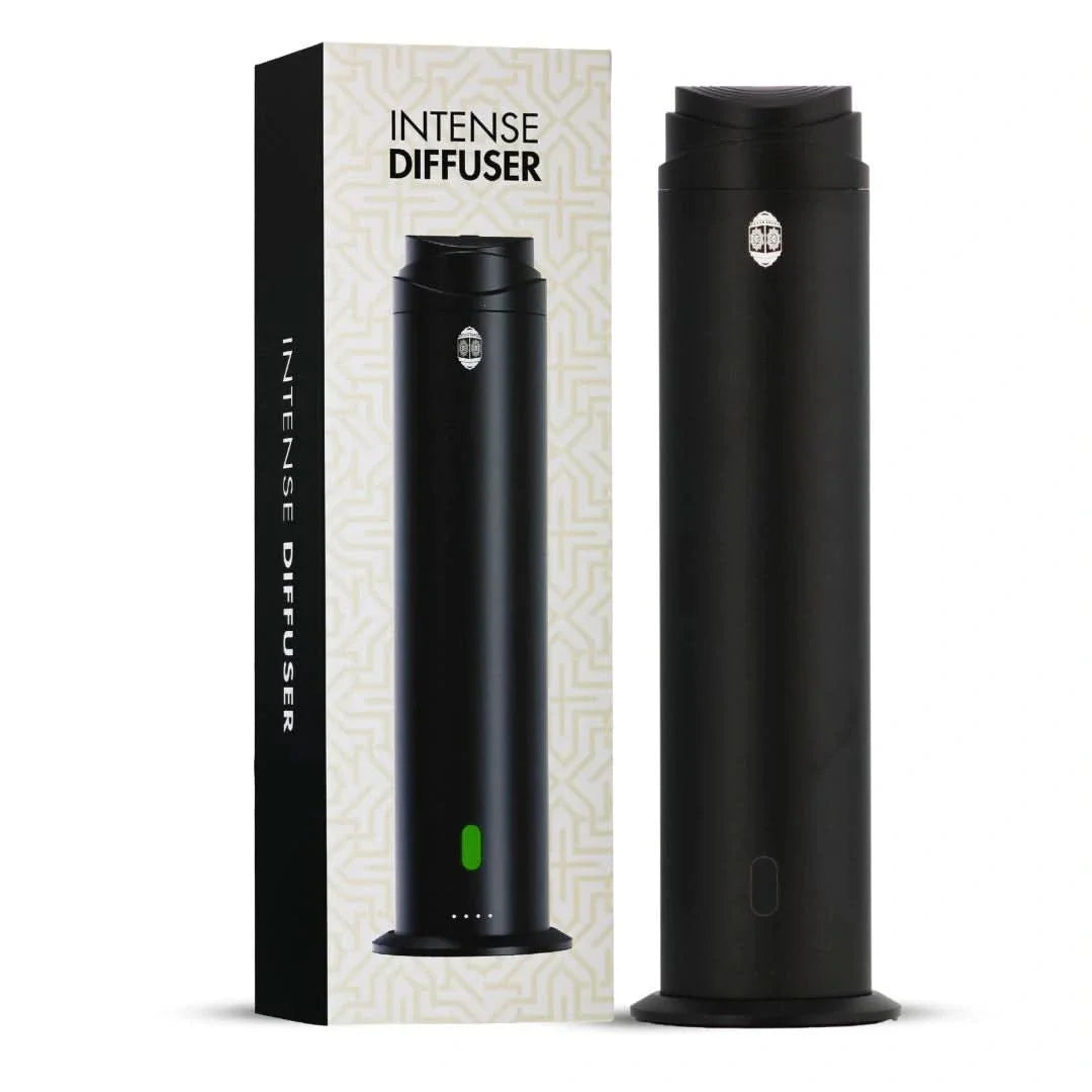 Intense Diffuser Black – 120ml, Aromatherapy Diffuser with Remote, Covers 1000 Sq Ft, Adjustable Mist & Timer, Starter Kit for Home, Office & Hotel - Waterless - Intense Oud