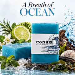 Ocean Handmade Soap by Intense Oud, 150g, featuring a natural, textured soap bar with ocean-inspired colors and branding details.