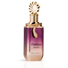 Ophidian Black Cherry Eau de Parfum spray by Paris Corner, 100ml, featuring a sleek black cherry fragrance bottle.
