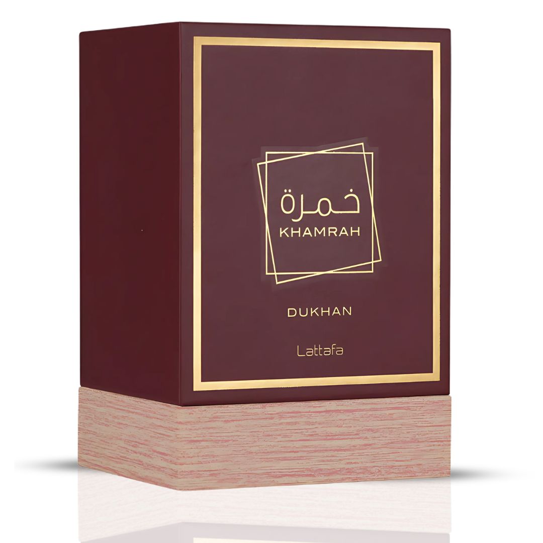 Khamrah Dukhan Eau De Parfum Spray 100ML (3.4 OZ) by Lattafa | A Fusion of Mandarin, Pimento & Amber, Creating an Exotic & Captivating Allure.