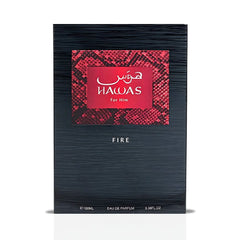 Hawas Fire For Him Eau De Parfum Spray 100ML (3.4 OZ) By Rasasi | Ignite Your Inner Passion With A Bold And Fiery Essence—Experience A Long Lasting & Luxurious Masculine Scent.
