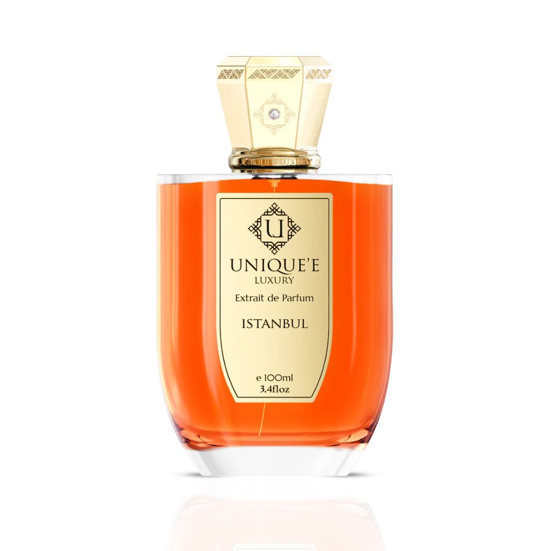 Istanbul Extrait de Parfum by Unique'e Luxury in 100ml bottle, showcasing elegant glass packaging and luxurious design.