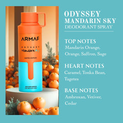 Odyssey Mandarin Sky Limited Edition Deodorant Spray 200ml (6.8 oz) by Armaf