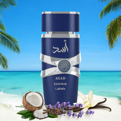 Asad Zanzibar  EDP Spray 100ML (3.4OZ) by Lattafa | Long Lasting, Embrace The Essence Of Rich Tropical Paradise. (PACK OF 3)