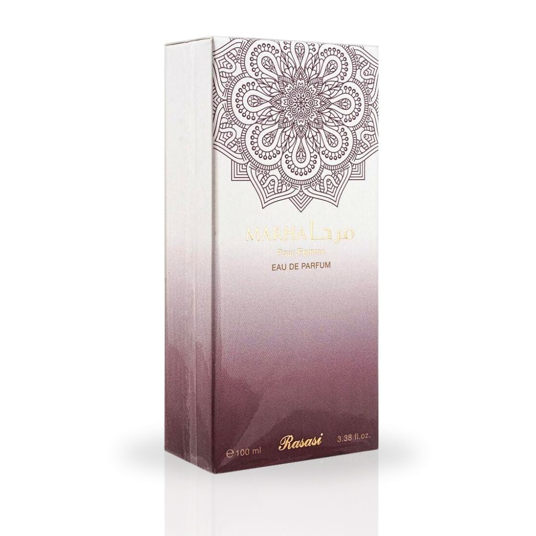 Marha Pour Femme EDP Spray 100ML (3.38 OZ) by Rasasi | Long Lasting, Fruity, Citrusy, Sweet Feminine Scent.