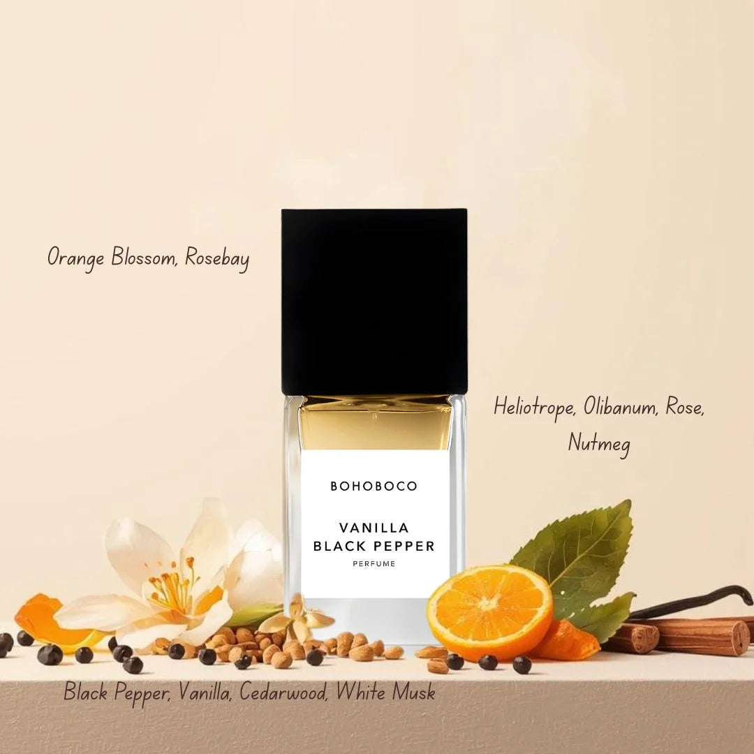 Vanilla Black Pepper Eau de Parfum Spray 50ml (1.7 fl oz) by Bohoboco - Intense Oud
