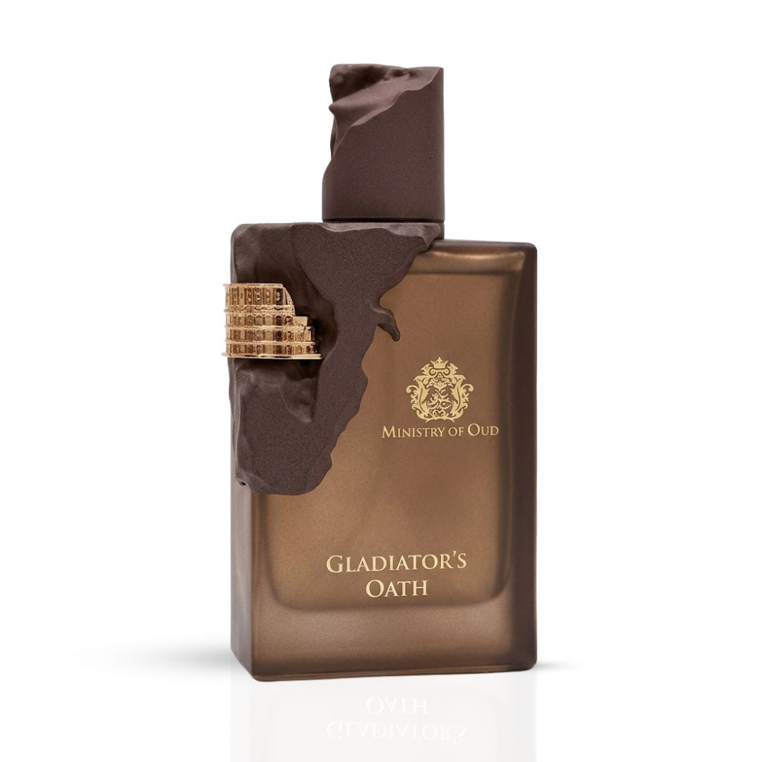 Ministry of Oud Gladiators Oath Eau de Parfum spray by Paris Corner, 100ml bottle with elegant packaging and black cap.