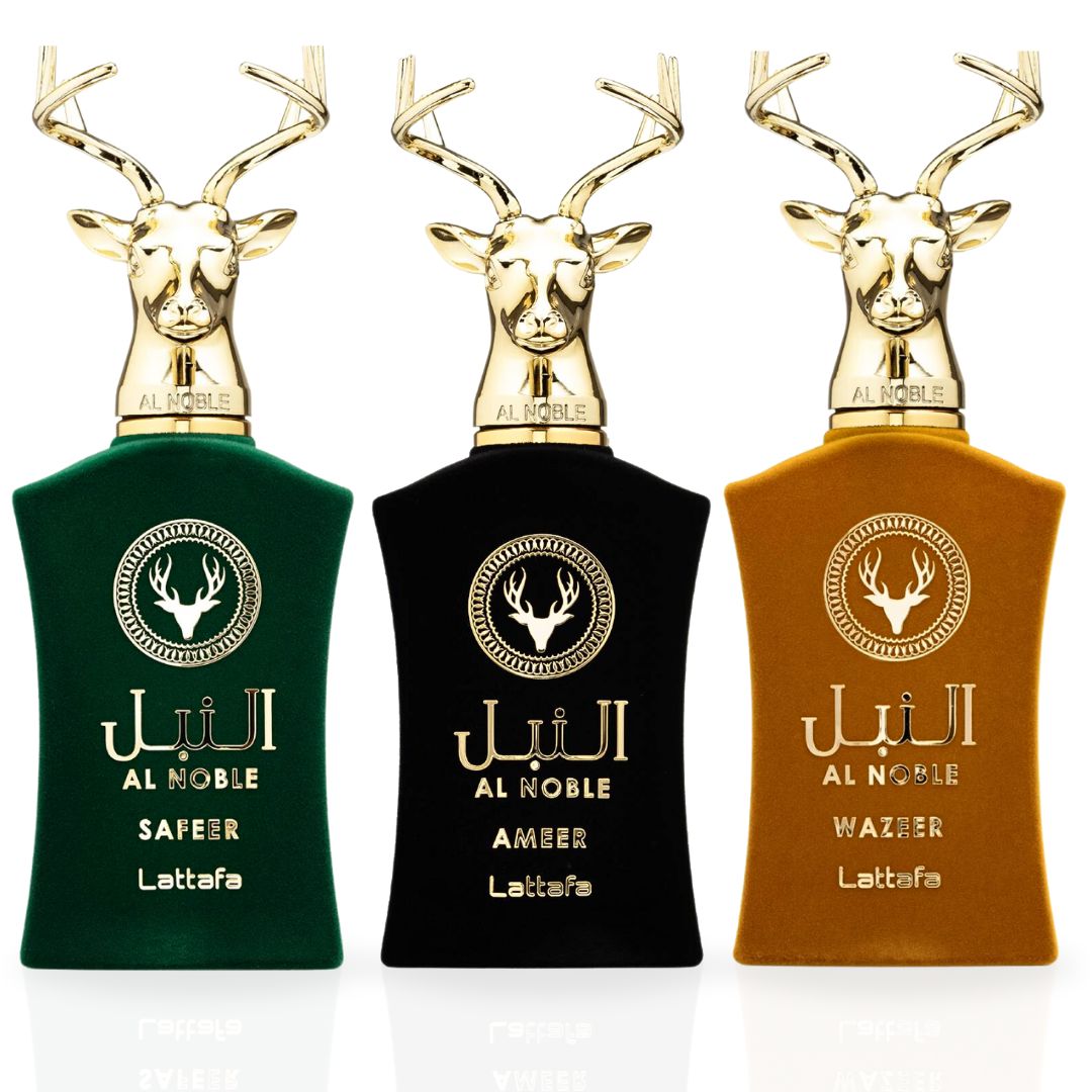 Al Noble Ameer, Wazeer, Safeer EDP Spray 100ML (3.4 OZ) By Lattafa | Exude Masculinity With These Compelling Fragrances. (COLLECTION)