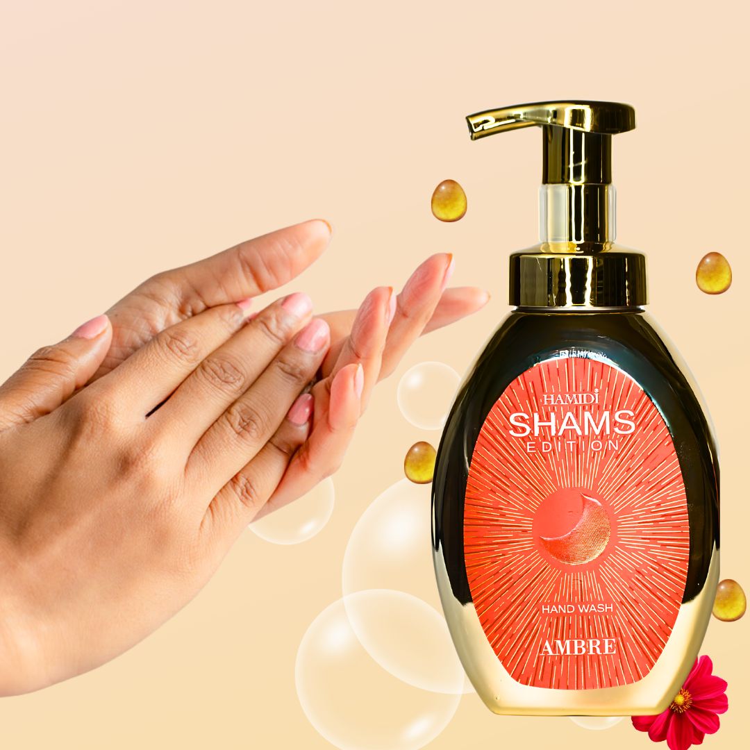 Hamidi Shams Edition Ambre Hand Wash 350ml (11.9 OZ) By Hamidi | Enticing & Ultra Moisturizing, Rejuvenates The Skin.