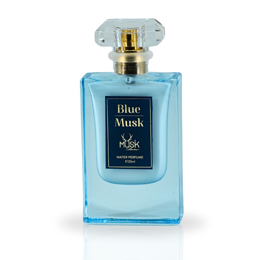 BLUE MUSK WATER PERFUME 30ML (1.01 OZ) By Hamidi | Indulge In Soothing Essence Of This Powdery Floral Fragrance.