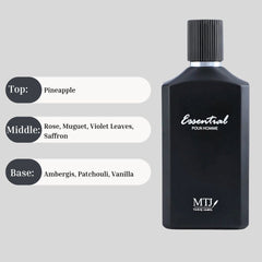 Essential Pour Homme EDP Spray 100ML (3.4OZ) by MTJ | Long Lasting, Spicy, Citrusy, Leathery, Luxurious Masculine Scent.