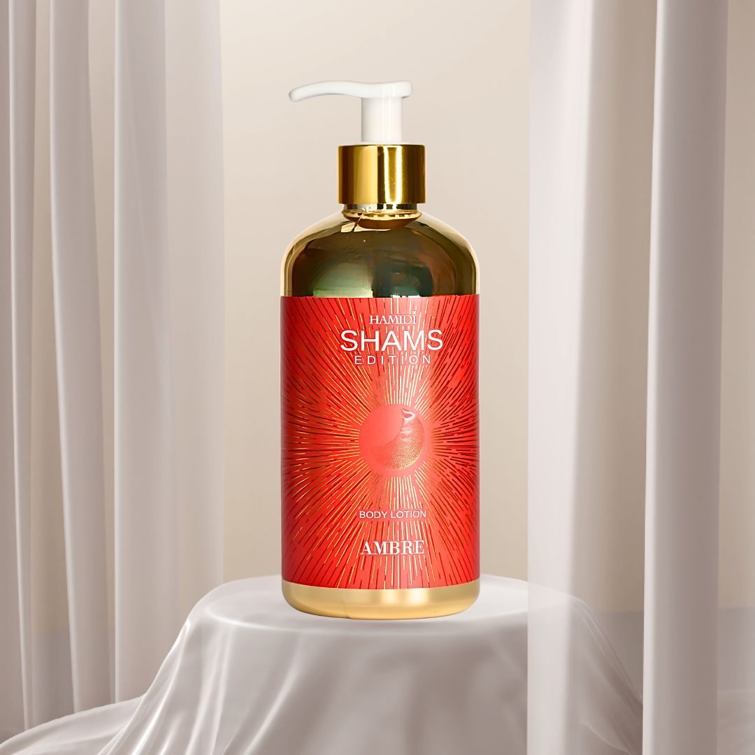 Hamidi Shams Edition Ambre Body Lotion 500ml (16.9 OZ) By Hamidi | Ultra Moisturizing, Skin-Nourishing, Replenishes Dry Skin, Sweet Fragrance.