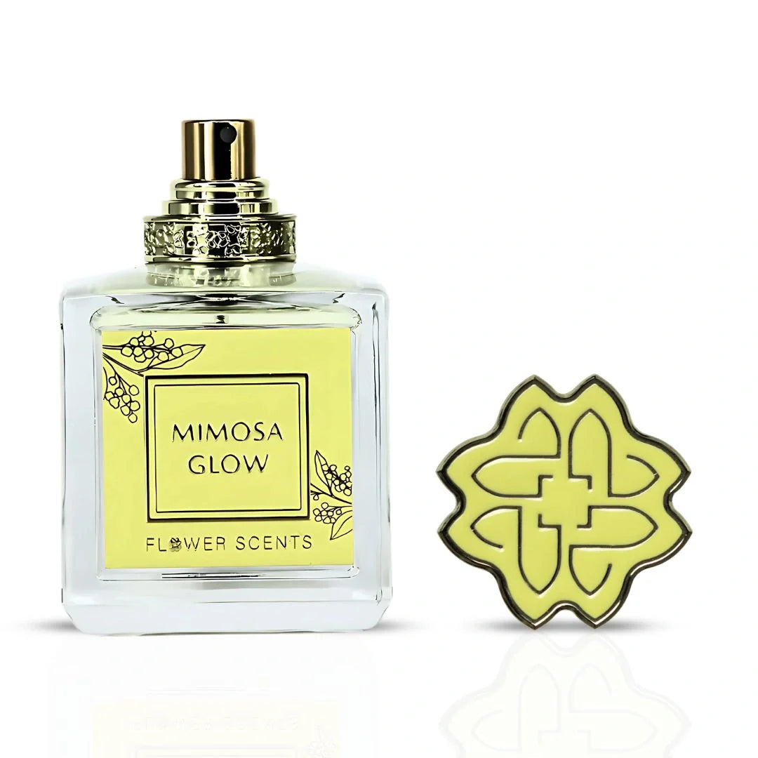 Mimosa Glow Eau de Parfum Spray 65ml (2.2 oz) by Flower Scents | Whipped Almond, Tropical Florals & Sun-Warmed Wood