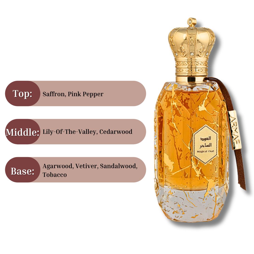 Armaf Eter Magical Oud EDP Spray 100ML (3.4 OZ) By Armaf | A Harmonious Blend of Vibrant Spices, Florals, Woody Elements.