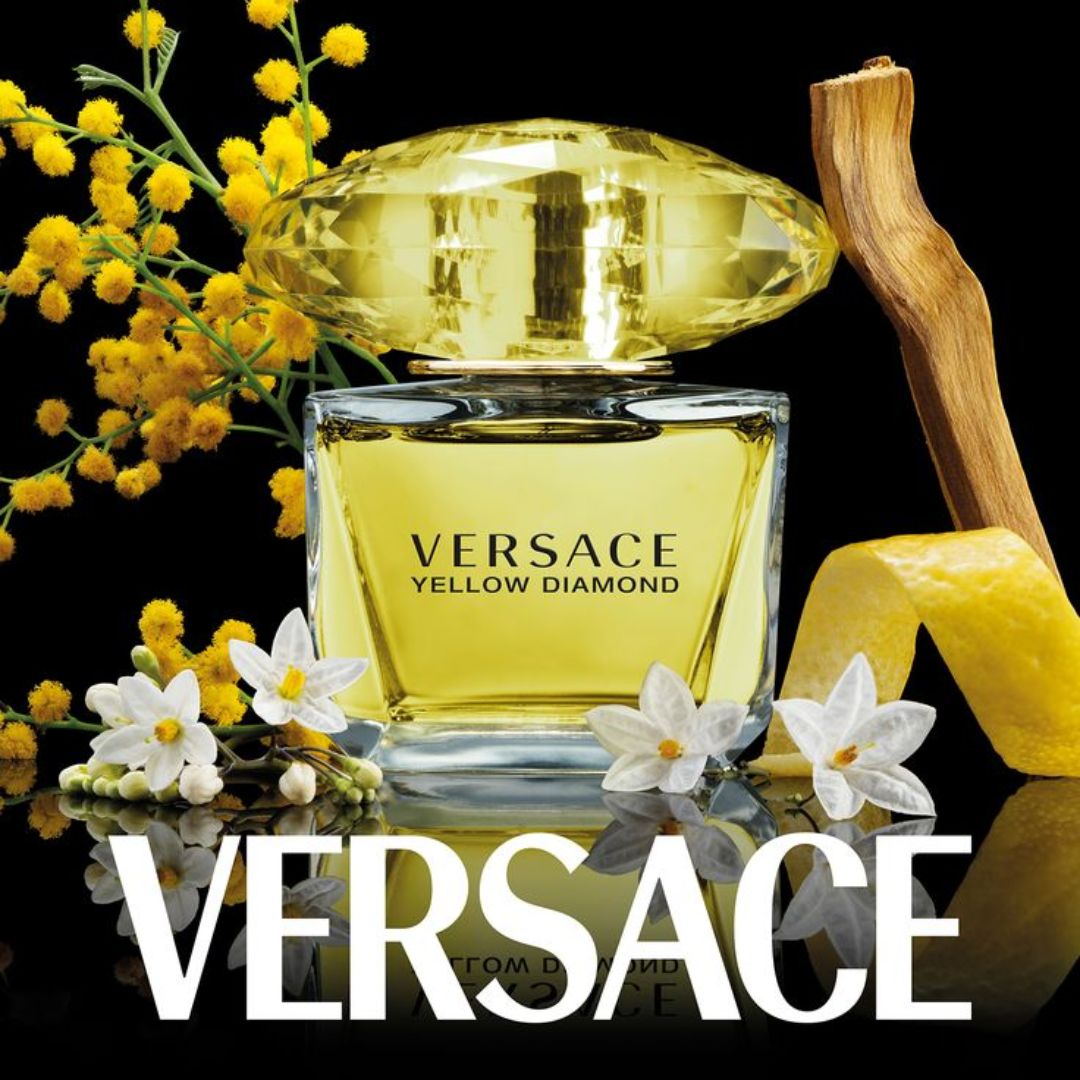 Yellow Diamond Eau De Toilette Spray 90ML (3.04 OZ) by Versace | Versace Brilliance—Fresh, Feminine & Wrapped in Sunlit Sophistication.