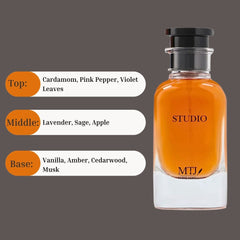 Studio EDP Spray 100ML (3.4 OZ) by MTJ | Long Lasting, Spicy, Musky, Woody, Luxurious Unisex Scent.