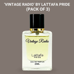 Vintage Radio EDP Spray 20ML (0.6 OZ) By Lattafa Pride | Luxurious Fragrance Miniatures. (PACK OF 3)