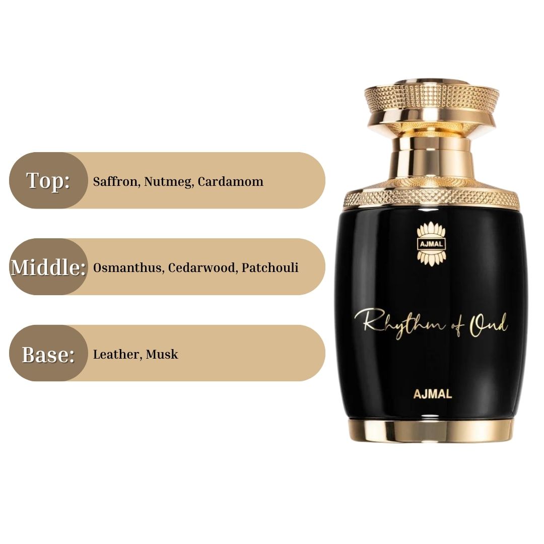 Rhythm of Oud EDP Spray 75ML (2.5 OZ) by AJMAL | Long Lasting, Luxurious, Exotic, Sensual, Signature Scents.