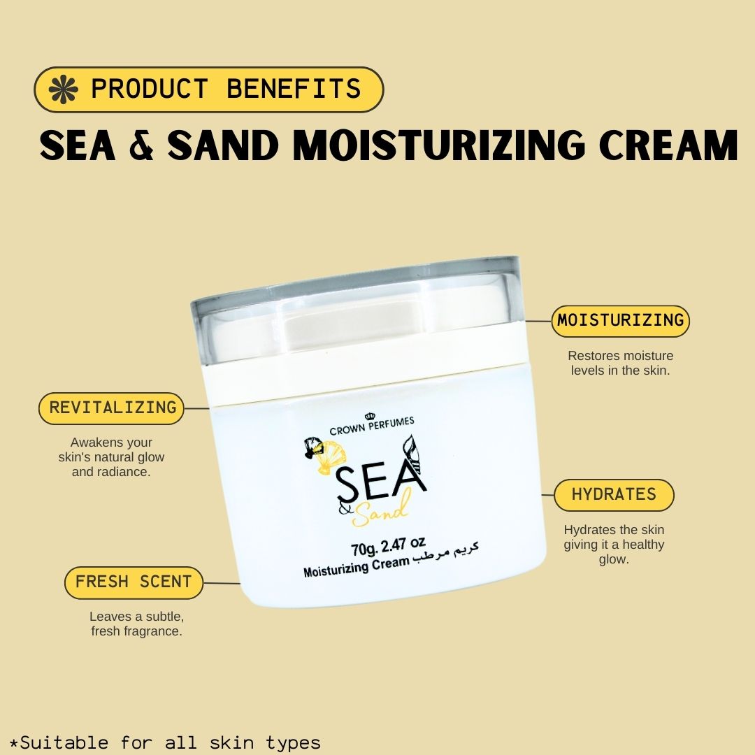 Sea & Sand Moisturizing Cream 70GMS By Al Rehab | Extra Nourishing, Smoothing, Replenishes Dry Skin, Exquisite Fragrance.