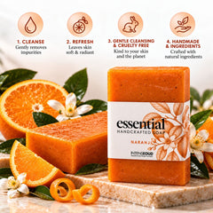 Naranji Handmade Soap by Intense Oud, 150g, featuring a natural soap bar with a textured surface and elegant packaging.