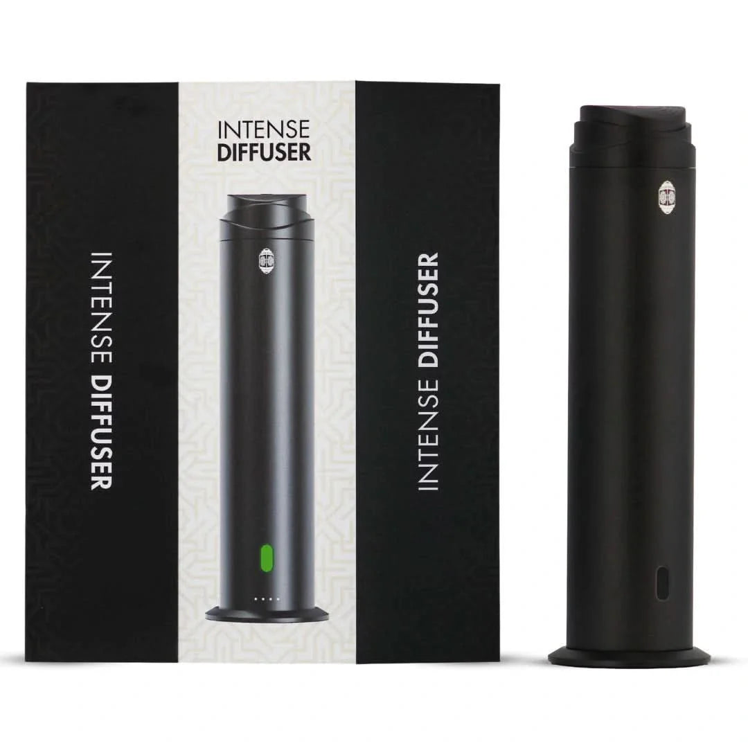 Intense Diffuser Black – 120ml, Aromatherapy Diffuser with Remote, Covers 1000 Sq Ft, Adjustable Mist & Timer, Starter Kit for Home, Office & Hotel - Waterless - Intense Oud