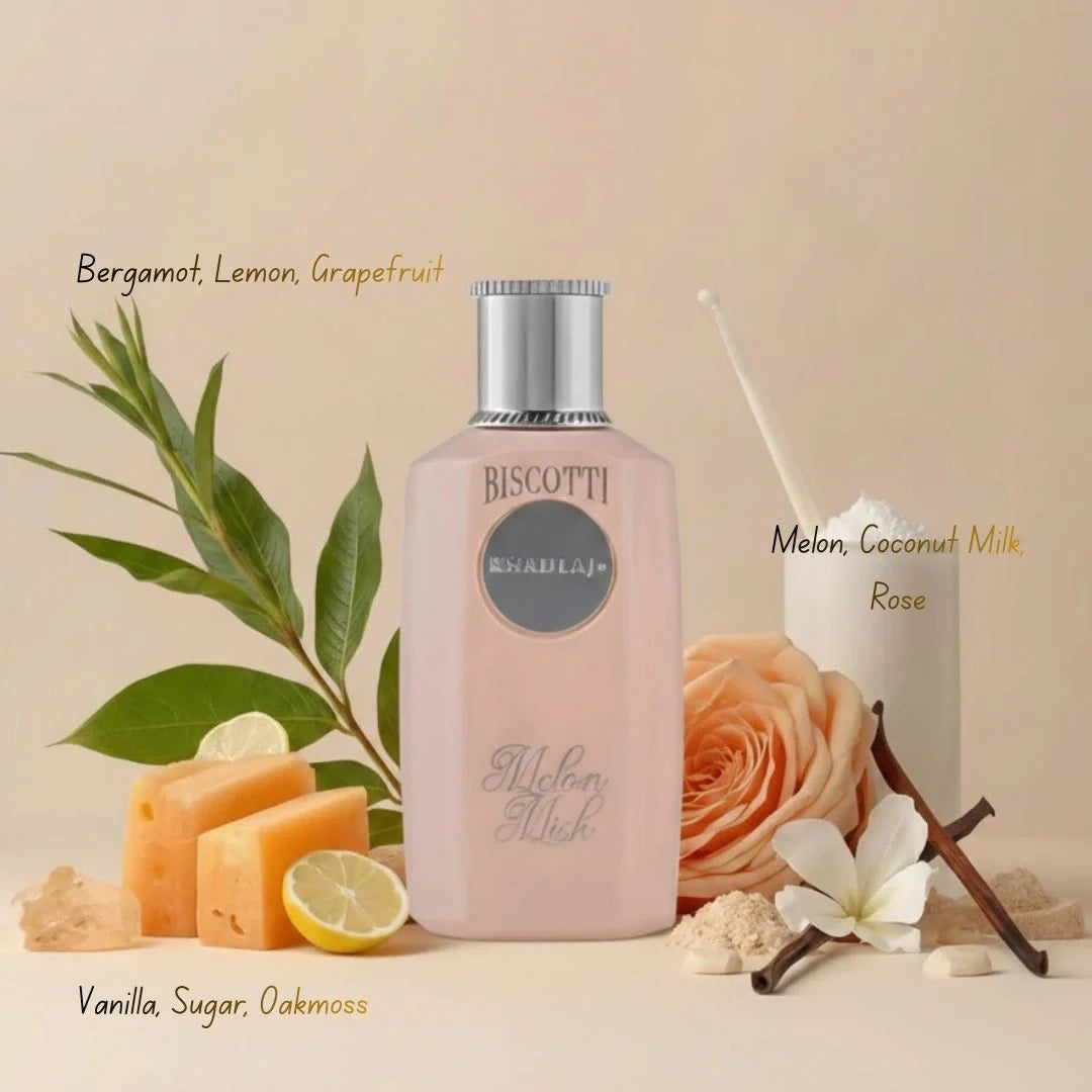 Biscotti Melon Misk Eau de Parfum Spray 100ml (3.4 oz) by Khadlaj