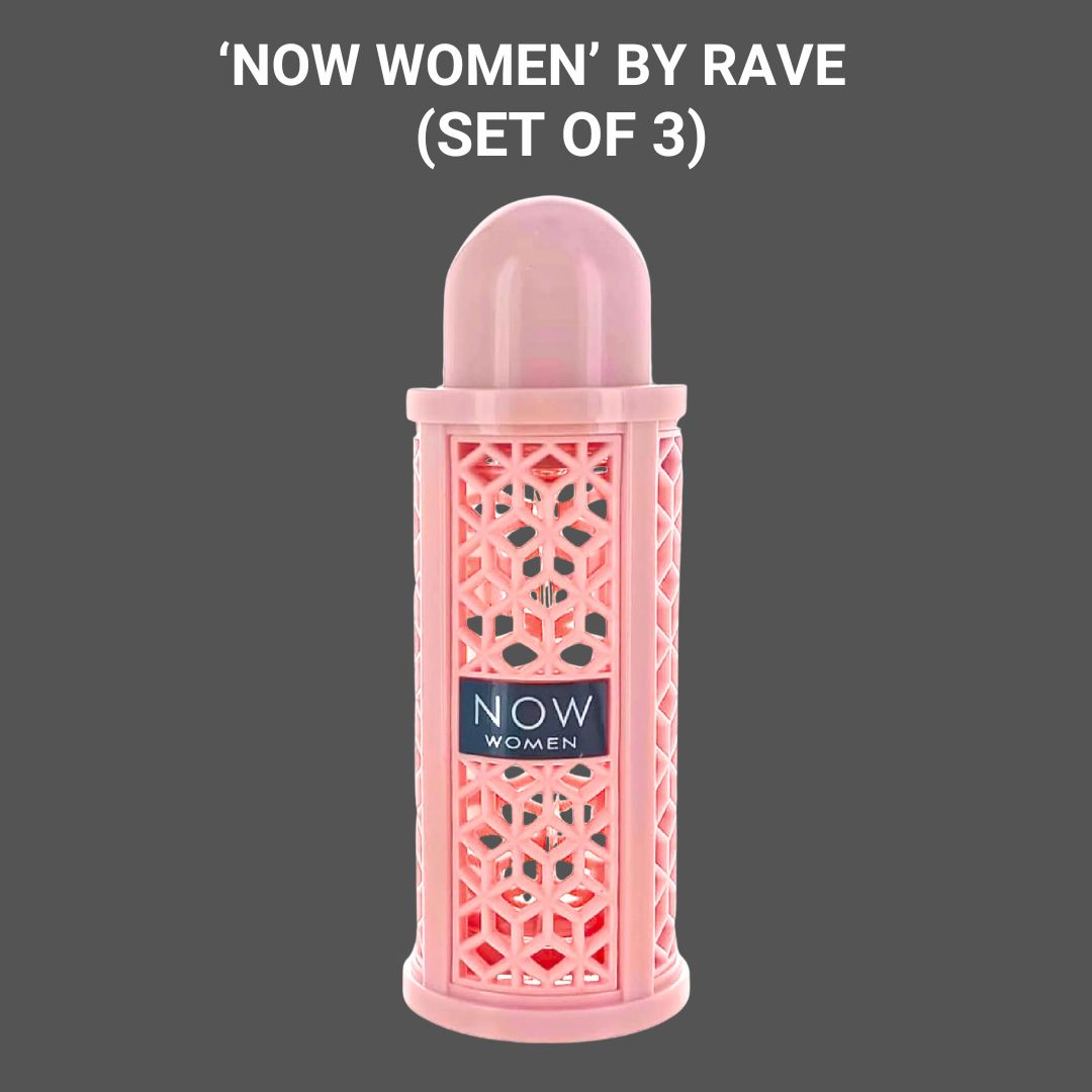 NOW WOMEN EDP Spray 100ML (3.4 OZ) by RAVE | Long Lasting, Luxurious & Feminine Scents. (PACK OF 3)