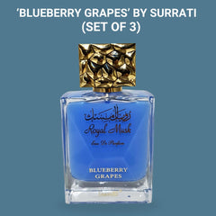 Royal Musk Blueberry Grapes EDP Spray 100ML (3.4 OZ) By SURRATI | Exotic Fragrances for Men & Women. (PACK OF 3)