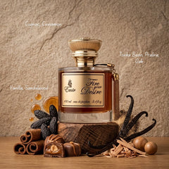 Fire Your Desire Emir Eau de Parfum spray by Paris Corner, 100ml, featuring elegant bottle design and floral, spicy fragrance details.