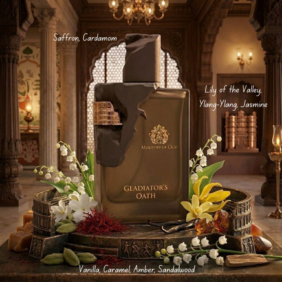 Paris Corner Ministry of Oud Gladiators Oath Eau de Parfum spray, 100ml bottle with elegant packaging and branding.