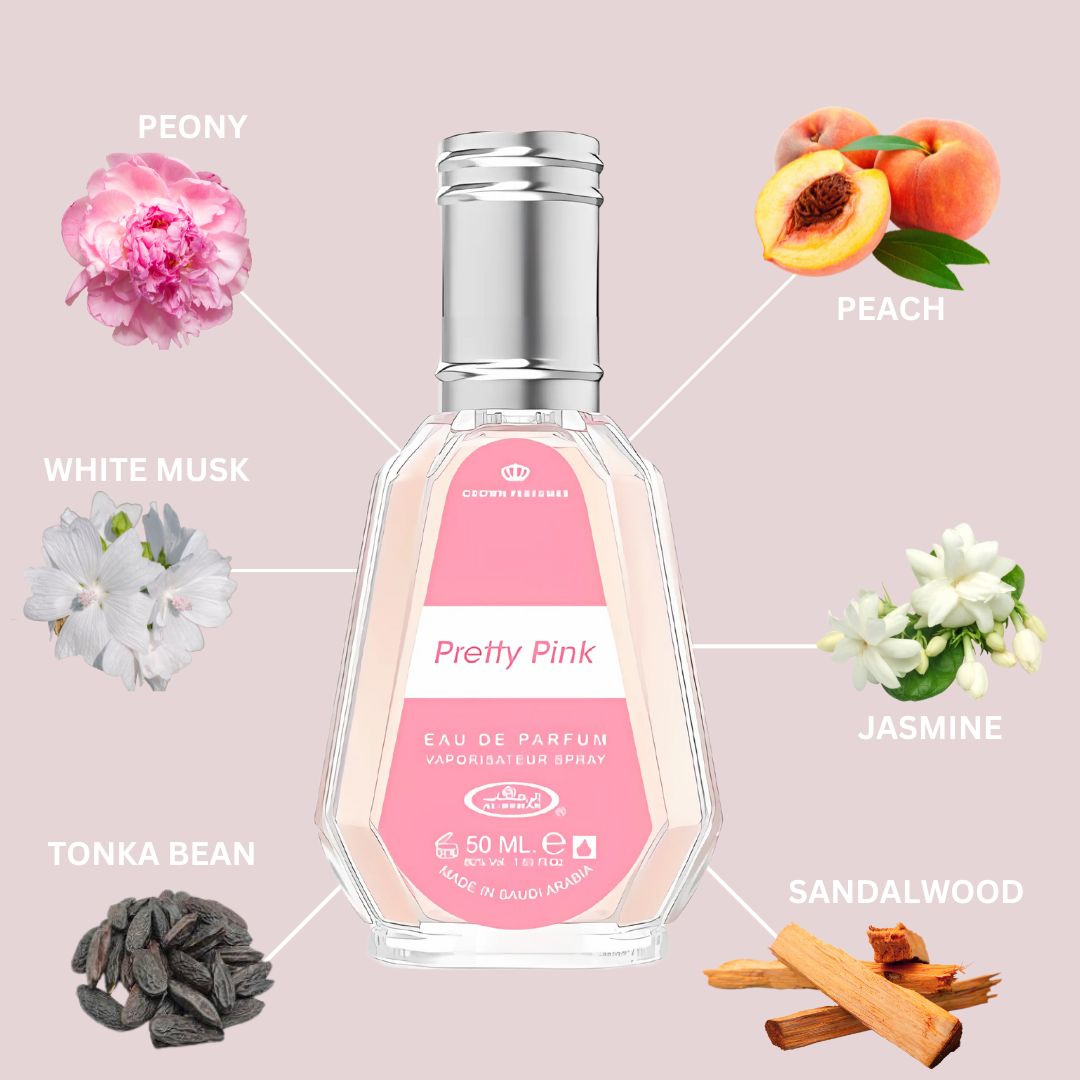 Pretty Pink Eau De Parfum Spray 50ML (1.7 OZ) By Al Rehab | A Delicate Blend Of Soft Florals & Warm Musk, Perfect For Those Who Appreciate A Fresh, Feminine Fragrance.