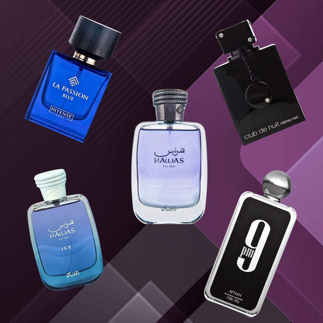 Hawas, Hawas Ice, 9PM, Club De Nuit Intense, La Passion Blue - Eau De Parfum Sprays for Men | Long Lasting, Refreshing, Aquatic, Luxurious Masculine Scents. (COLLECTION FOR MEN)