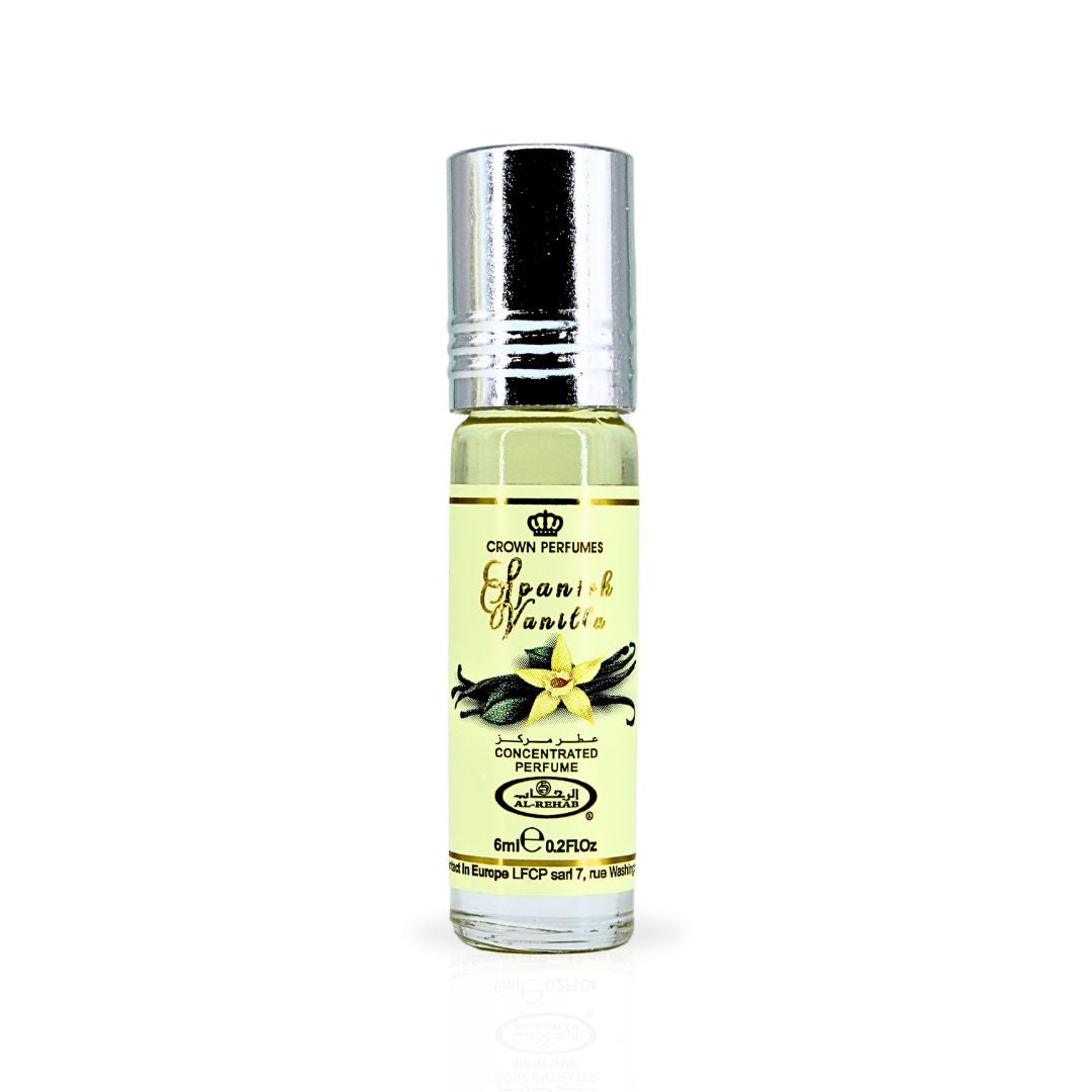 Spanish Vanilla Perfume Oil CPO 6ML (0.2 OZ) By Al Rehab | A Luxurious Soft, Sweet Vanilla Fragrance.