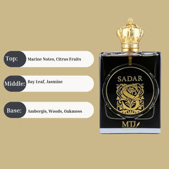 Sadar EDP Spray 100ML (3.4OZ) by MTJ | Long Lasting, Refreshing, Aquatic, Woody, Luxurious Unisex Scent.